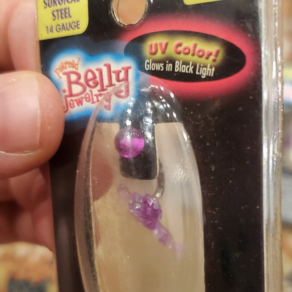 Surgical Steel Uv Belly Button Ring Purple